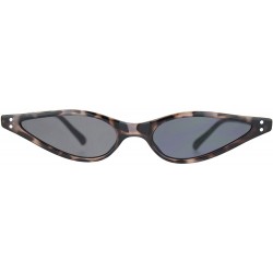 Rectangular Womens Vintage Gothic Tear Drop Cat Eye Narrow Retro Plastic Sunglasses - Grey Tortoise Black - C218OE60ILD $19.62