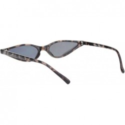 Rectangular Womens Vintage Gothic Tear Drop Cat Eye Narrow Retro Plastic Sunglasses - Grey Tortoise Black - C218OE60ILD $12.72