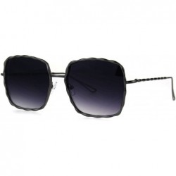 Butterfly Womens Rectangular Bling Jewel Metal Rim Designer Butterfly Sunglasses - Gunmetal Smoke - CO185ORDS88 $12.32