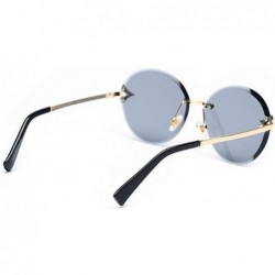 Aviator Classic fashion frameless sunshade - round - PC lens ladies sunglasses - C - CZ18SCYTSI8 $48.53