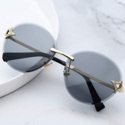 Aviator Classic fashion frameless sunshade - round - PC lens ladies sunglasses - C - CZ18SCYTSI8 $48.53