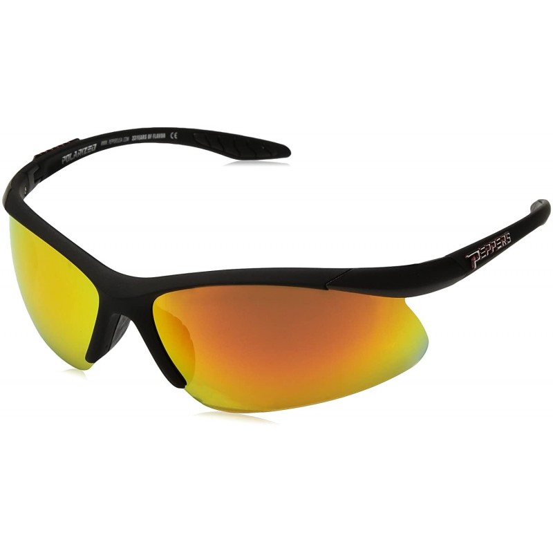 Rimless Men's Ricochet Shield Sunglasses - Black - CJ1252PCQ65 $47.03