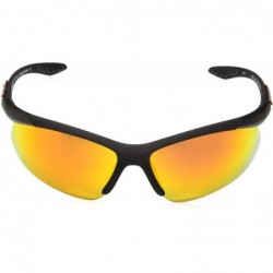 Rimless Men's Ricochet Shield Sunglasses - Black - CJ1252PCQ65 $47.03