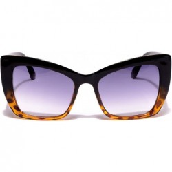 Semi-rimless Women's Oval Sunglasses Plastic Frame - Brown - CB18WG8ERI9 $21.73