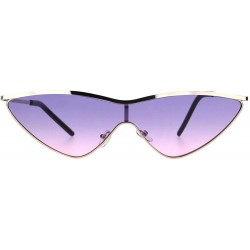 Cat Eye Womens Flat Top Retro Shield Cat Eye Metal Rim Sunglasses - Gold Purple Pink - CQ18IQA480Q $12.26
