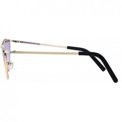 Cat Eye Womens Flat Top Retro Shield Cat Eye Metal Rim Sunglasses - Gold Purple Pink - CQ18IQA480Q $12.26