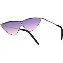 Cat Eye Womens Flat Top Retro Shield Cat Eye Metal Rim Sunglasses - Gold Purple Pink - CQ18IQA480Q $12.26