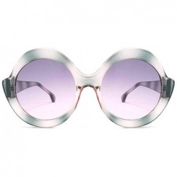 Round New round big box fashion street beat tide ladies retro UV400 protective sunglasses - Green&pink - CB18LK3XQ9I $11.01