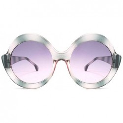 Round New round big box fashion street beat tide ladies retro UV400 protective sunglasses - Green&pink - CB18LK3XQ9I $11.01