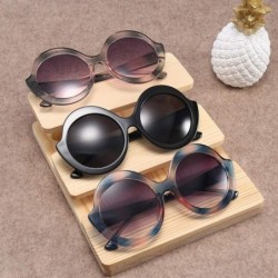 Round New round big box fashion street beat tide ladies retro UV400 protective sunglasses - Green&pink - CB18LK3XQ9I $11.01