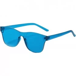 Rimless Rimless Tinted Sunglasses Transparent Candy Color Glasses - Blue - CL18Q9SN8QN $27.77