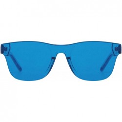 Rimless Rimless Tinted Sunglasses Transparent Candy Color Glasses - Blue - CL18Q9SN8QN $18.51