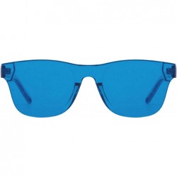 Rimless Rimless Tinted Sunglasses Transparent Candy Color Glasses - Blue - CL18Q9SN8QN $18.51