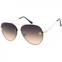 Aviator Flat Top Elegant Candy Lens Fashion Aviator Sunglasses - Black - CG18UTAELMT $21.62
