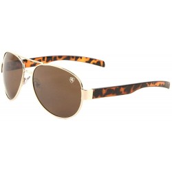 Aviator Straight Temple Classic Aviator Sunglasses - Brown Demi - C5199H3GZ60 $35.18