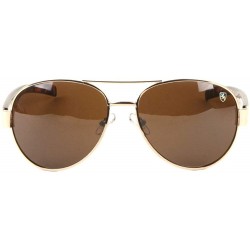 Aviator Straight Temple Classic Aviator Sunglasses - Brown Demi - C5199H3GZ60 $15.74