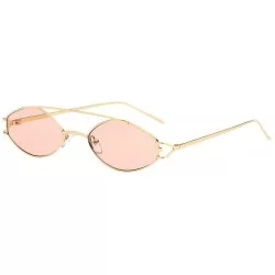 Square Fashion Sunglasses Vintage Oval Shape Sunglasses Retro Unisex Eyewear Street Beat Glasses (G) - G - C218R3M29NS $20.95