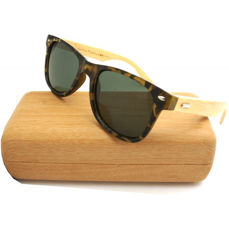 Sport NEW Real Tree Bamboo wood Temples Sunglasses - C0184OSUQWU $23.97