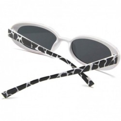 Round Style Oval Sunglasses Women Vintage Retro Round Frame White Men Sun Glasses Female Black Hip Hop Clear UV400 - CH198AHA...