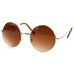 Round John Lennon 60's Vintage Round Hippie Sunglasses (Gold-GradientBrown Lens) - CD11BFTQ7I1 $8.81