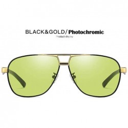 Aviator Men's Polarized Photochromic UV Protection Sunglasses Metal Frame with Spring Hinges Driving Eyewear - CB18QQI9TQY $1...