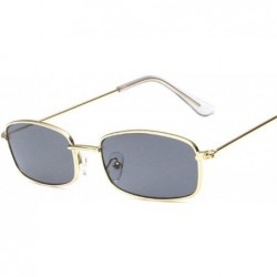 Oval Small Rectangle Sunglasses Women Men Retro Sun Glasses Luxury Er Vintage Metal Eyewear UV400 Party - Yellow - CR198AH9Q7...