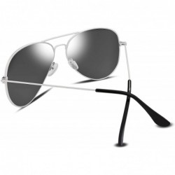 Aviator Vintage Unisex Pilot Sunglasses Metal Frame HD Lens for Men Women B1011 - Silver - CM184X0ZTIA $11.05