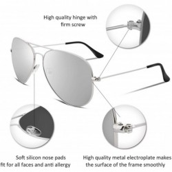 Aviator Vintage Unisex Pilot Sunglasses Metal Frame HD Lens for Men Women B1011 - Silver - CM184X0ZTIA $11.05