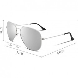 Aviator Vintage Unisex Pilot Sunglasses Metal Frame HD Lens for Men Women B1011 - Silver - CM184X0ZTIA $11.05