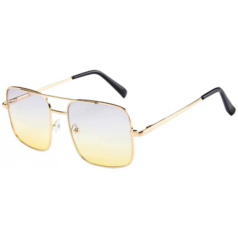 Square Classic Square Metal Sunglasses (Yellow) - CV196MCRDM3 $8.83