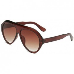 Goggle Ultra light Fashion Big Frame Brand Designer Pilot Sunglasses Vintage Mens Goggle UV400 - Brown - CU18U8EGT3G $12.55