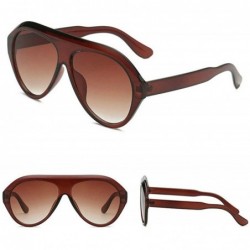 Goggle Ultra light Fashion Big Frame Brand Designer Pilot Sunglasses Vintage Mens Goggle UV400 - Brown - CU18U8EGT3G $12.55