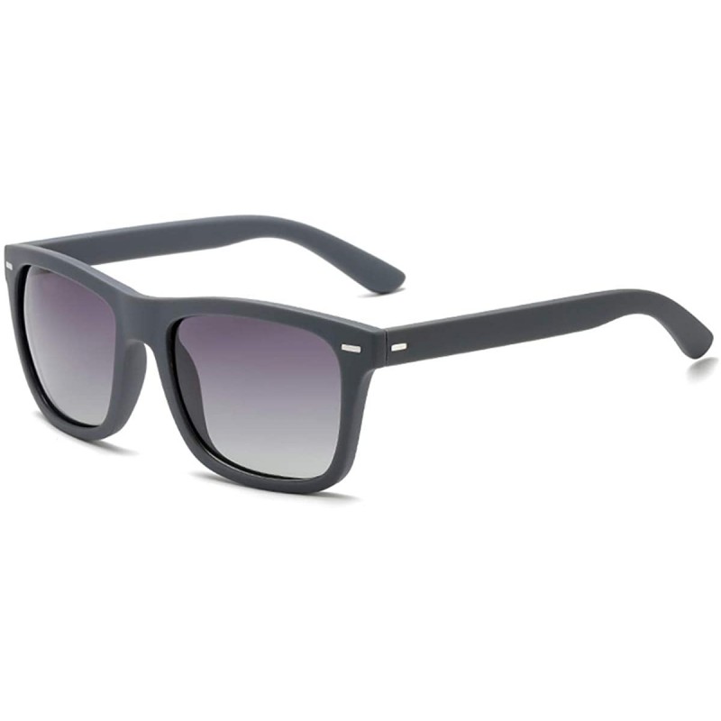 Sport Polarized Sunglasses Vintage Square Frame Sport Driving Fishing For Men Women - Grey - CB18YC6EIGN $18.48