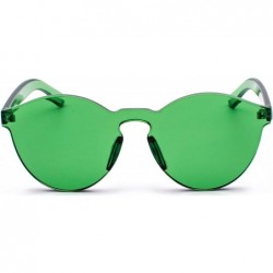 Rimless One Piece Rimless Sunglasses Transparent Colorful Tinted Eyewear - Green - CE18TRACELT $11.05