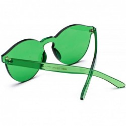 Rimless One Piece Rimless Sunglasses Transparent Colorful Tinted Eyewear - Green - CE18TRACELT $11.05