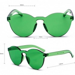 Rimless One Piece Rimless Sunglasses Transparent Colorful Tinted Eyewear - Green - CE18TRACELT $11.05