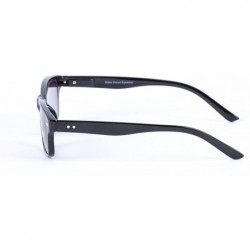 Rectangular The Intellect" Reading Sunglasses - Unisex Full Lens Sun Readers (non bifocal) - Black - CL1256T7G1R $14.24