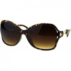 Butterfly Womens Designer Style Sunglasses Butterfly Frame Gold Chain Temple - Tortoise (Brown) - C418NRNYACR $9.78