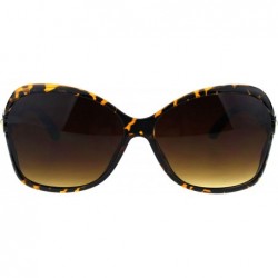 Butterfly Womens Designer Style Sunglasses Butterfly Frame Gold Chain Temple - Tortoise (Brown) - C418NRNYACR $9.78
