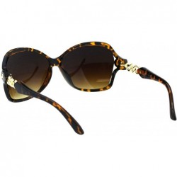 Butterfly Womens Designer Style Sunglasses Butterfly Frame Gold Chain Temple - Tortoise (Brown) - C418NRNYACR $9.78