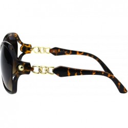 Butterfly Womens Designer Style Sunglasses Butterfly Frame Gold Chain Temple - Tortoise (Brown) - C418NRNYACR $9.78