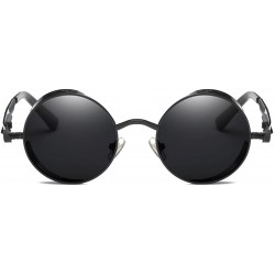 Square Lennon Gothic Steampunk Sunglasses Black Yellow Tinted Shades - Black Lens/Black Frame - C11879EUS7T $14.43