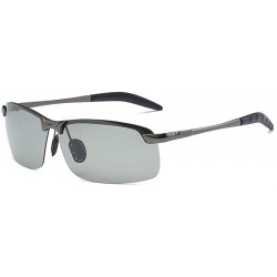 Rectangular Photochromic Polarized Sunglasses Sports Eyewear UV Protection Fishing Golf Goggles for Men - Gun Color - C218KRC...