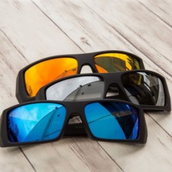 Sport Polarized Sunglasses Sport Wrap Mirror Lens - Black Frame Silver Mirror Lens - CJ182MO45U9 $10.16