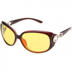 Oversized Womens Night Vision Goggles Driving Glasses Polarized Sunglasses - Brown - C612E9PIRHB $30.97
