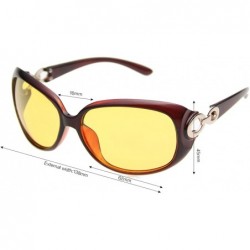 Oversized Womens Night Vision Goggles Driving Glasses Polarized Sunglasses - Brown - C612E9PIRHB $13.21