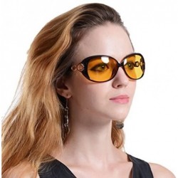 Oversized Womens Night Vision Goggles Driving Glasses Polarized Sunglasses - Brown - C612E9PIRHB $13.21