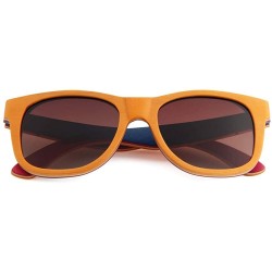 Oval Real Wood Polarized Sunglasses - Halfpipe Orange Wanderer With Gradient Brown Lenses - C6194937TEC $83.65