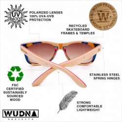 Oval Real Wood Polarized Sunglasses - Halfpipe Orange Wanderer With Gradient Brown Lenses - C6194937TEC $45.63