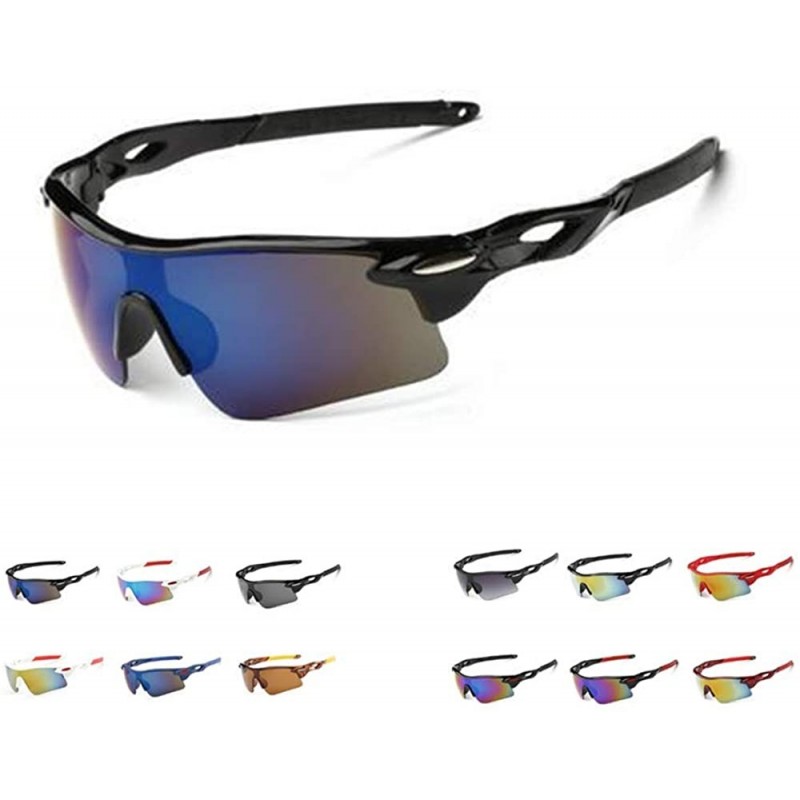 Rimless Polarized Sunglasses Men Explosion Proof Baseball - Black Frame Blue - CW190DTZNTI $15.73